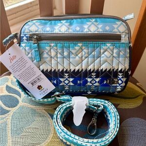 LUG Guild Collection Classic Super Coupe 2 crossbody bag in Southwest Geese Blue